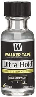 Ultra Hold Glue For Hair System By Walker Tape | Waterproof | Maximum Wear (4+ Weeks) | Clear Transperent Glue | Skin Safe (0.5 FL OZ - 15 ML (Pack of 1))