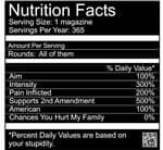 Nutritional Facts 2nd Amendment Gun Rights Sticker - 4" x 4"