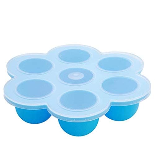 Premium Silicone Egg Bites Molds For Instant Pot Accessories - Fits 5,6,8 qt Pressure Cooker, Homemade Blue BPA Free Baby Reusable Storage Container and Freezer Tray With Lid by Thriving Organics