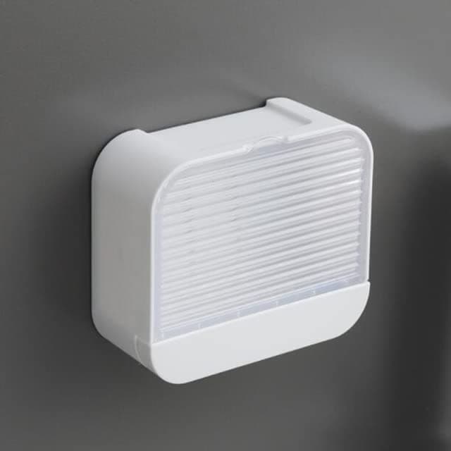 Soap Dish Holder For Bathroom – Wall Mounted Soap Holder With Drain Tray – Simple And Practical Design Extends Soap Life – Eco-friendly and Decorative Accessory With Elegant Design (White)