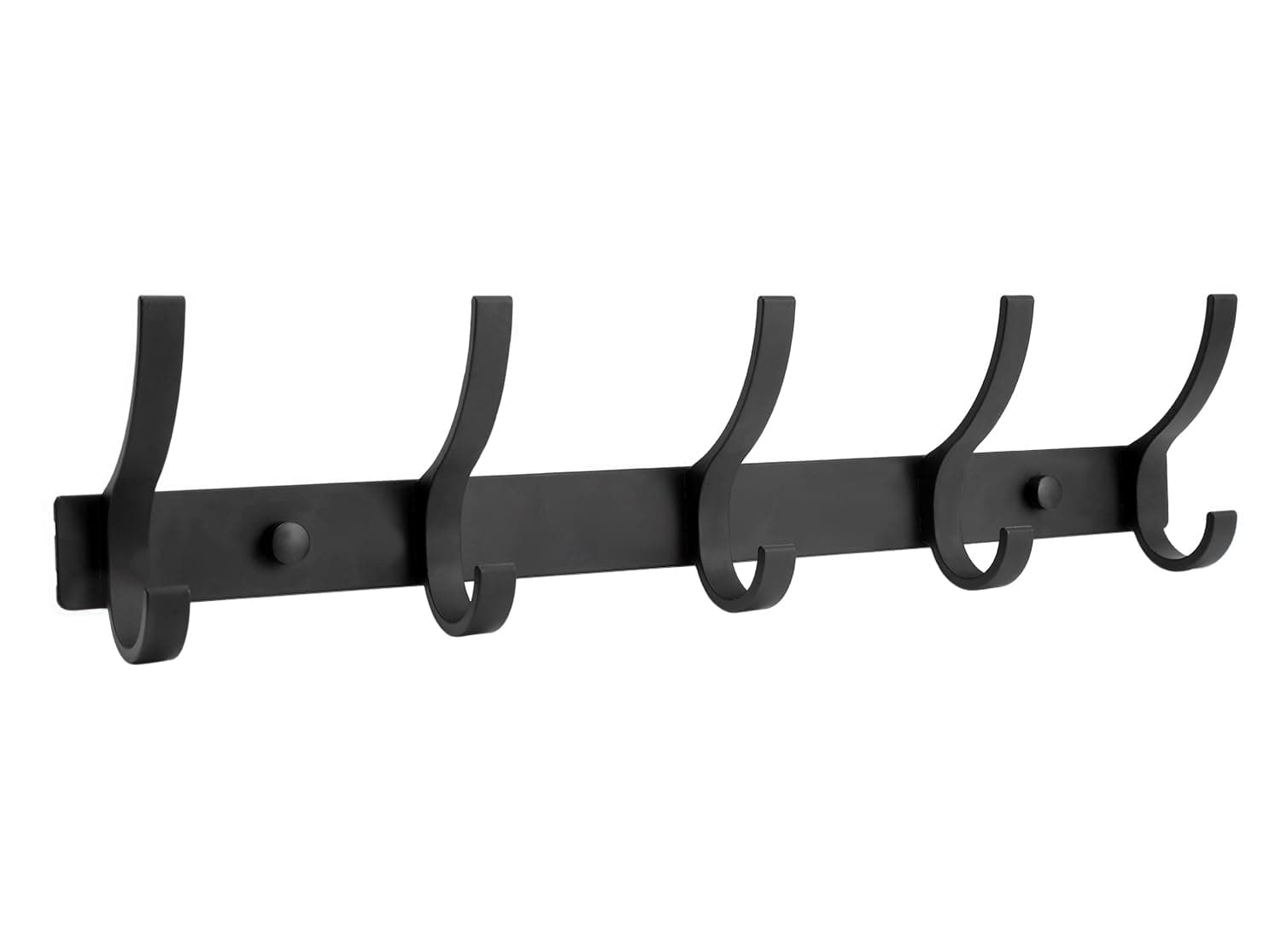 Optish Minimalist Black Wall Mount Coat Rack with 12 Hooks, Holds Up to 20 lbs Each, Ideal for Entryways, Bedrooms, Bathrooms