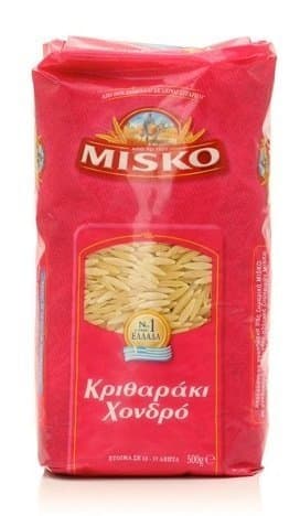 Greek Orzo Pasta [Risoni Large], (4)- 17.6 oz. Pkgs. by Misko SA (Athens)