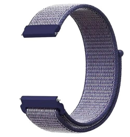 INEFABLE 22mm SmartWatch Band Strap Nylon Soft Loop for ColorFit Pro 4/Pro 4 Max/Ultra/Ultra 2, Amazfit GTR 47mm/ GTR 2E, Galaxy Watch 3 45mm, Realme S/S Pro - Pack of 1 (Navy Blue)