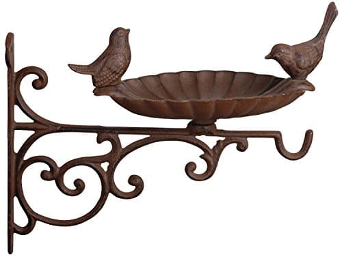 Bird Bath 100% Cast Iron Double with Wall Hanger