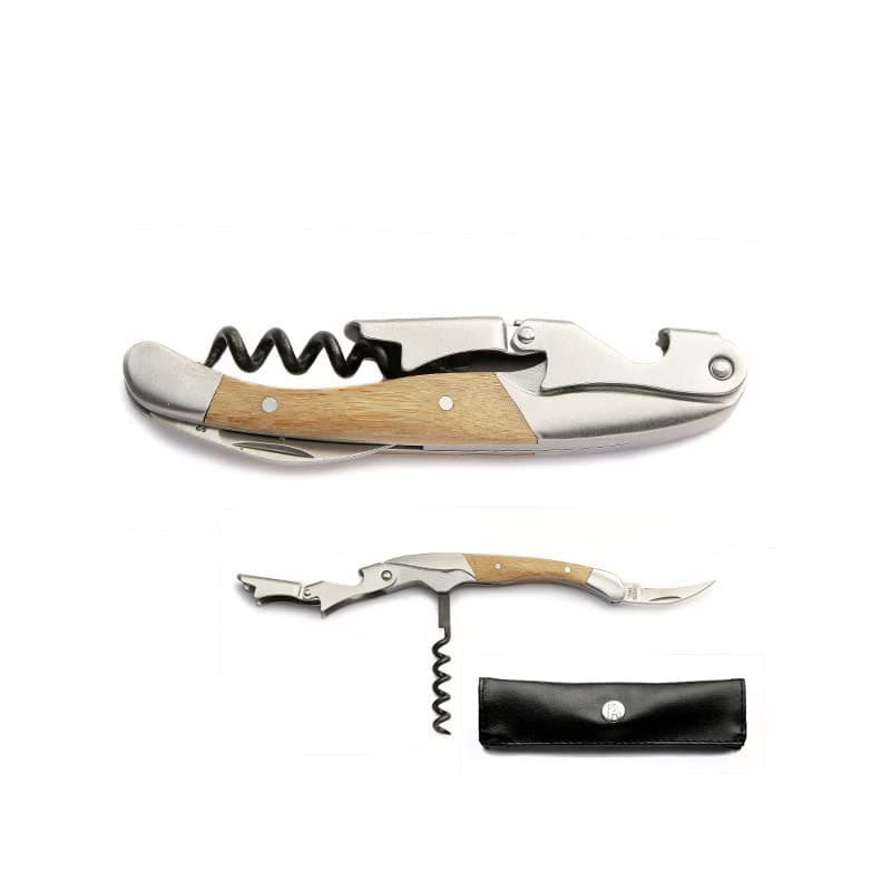 LAGUIOLE - Laguiole corkscrew no. 2 - double lever handle made of exotic wood with case, som2-double-etui