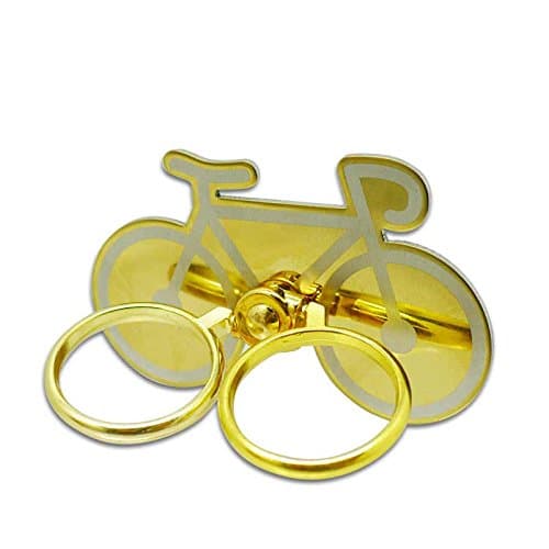 Maoershan Creative Cell Phone and Tablet Ring Grip Double Rings Mount Stand Holder, Bicycle Shape,360-degree Rotation, for Any Smart Device-Golden