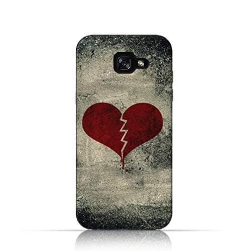 AMC Samsung Galaxy A5 2017 TPU Silicone Case with Broken Heart - Grunge Style Design