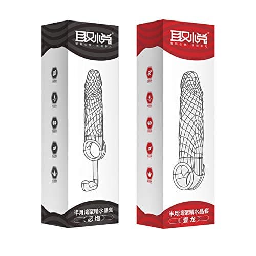 IRGift Couples Can Reuse Gift Sets with Crystal Silicone Sheaths (Red-Black Combination)