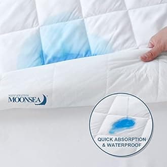 Mattress Pad Protector Waterproof, Absorbent Mattress Pad Cover Quilted Fitted Mattress Protector, Down Alternative Filling Deep PocketRV Short King Mattress Protector 72x75 Inch