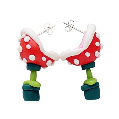 YUONUO Earrings Handcraft Polymer Clay Cute Ears Stud (One Pair)