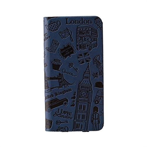 iPhone 6 Plus Case - OZAKI O!coat Travel Leather Folio Case with Two Pockets For iPhone 6 Plus (5.5) / Front and Back Protection / Premium Look & Feel / Lens Protector / Magnetic Closure - London