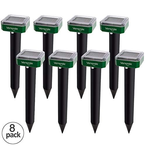 VENSMILE 8 x Mole Repellent Solar Sonic Mole Repeller Gopher and Vole Chaser Spike Deterrent Traps Control Groundhog Away from Lawn and Garden