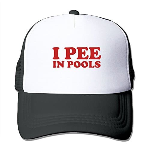 Huajsu I Pee in Pools Trucker Cap Mesh Hat with Solid Colors and Adjustable Strap -The Great Outdoor