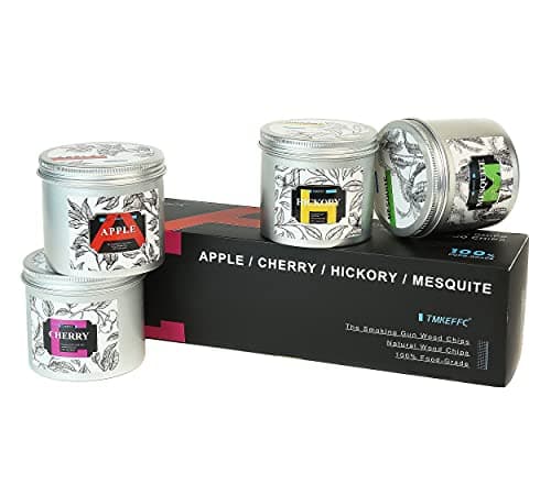 Wood Chips 4 Pack 16 Oz, For Smoking Gun, Hand-held Smoke gun Smoker Infuser, Sawdust for Smoked Drinks, Food, Cocktails, Cheese, Desserts (Apple, Cherry, Hickory, Mesquite)