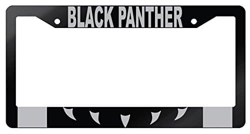 Black Panther LOGO Glossy Black Plastic License Plate Frame