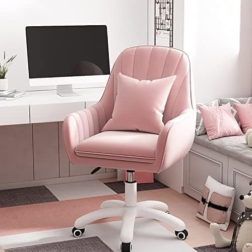Home Office Chair Computer Chair with Mid-Back Upholstered Modern Tufted Computer Task Chair Swivel Height Adjustable.