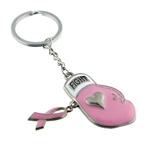 Pink Ribbon Boxing Glove Keychain