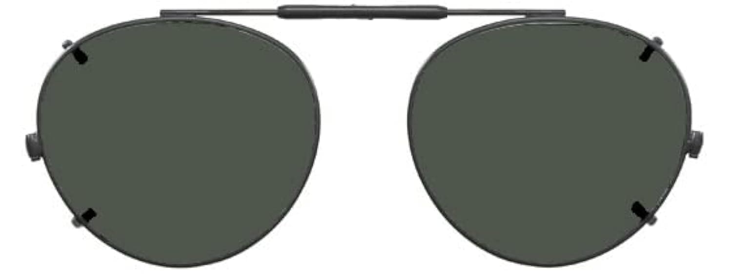 Visionaries Polarized Clip on Sunglasses - Round - Black Frame - 49 x 43 Eye