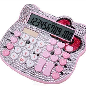 12 Digit Solar Computer Pink Cute Rhinestone Crystal Hello Kitty Calculator - Office & School Supplies Office Equipment - (Pink) - 1 X Car Rear View Camera, 1 X Video Cable, 1 X Power Cable