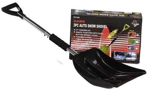 Hawk TC740 13-Inch by 9-1/2-Inch by 2-1/2-Inch Plastic Snow Shovel, Black