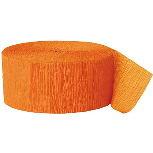 Selibration.com | Orange 9 Meter Crepe Paper Streamers (Pack of 6) for Happy Birthday, Baby Shower, Wedding, Events Decoration and Celebration Theme Party Decoration Supplies