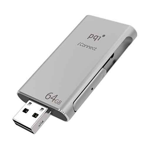 [Apple Mfi] Iconnect 64 GB Mobile Flash Drive w/ Lightning Connector for iPhones, iPads, iPod Mac & PC USB 3.0 (Iron Gray)