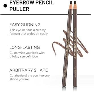 Ownest 6 Pcs Pull Cord Peel-off Eyebrow Pencil, Tattoo Makeup and Microblading Supplies Set for Marking, Filling and Outlining, Waterproof and Durable Permanent Eyebrow Liner-Light Brown
