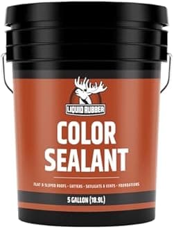 L R Liquid Rubber Color Waterproof Sealant - Multi-Surface Leak Repair Indoor and Outdoor Coating, Water-Based, Easy to Apply, Beige, 5 Gallon