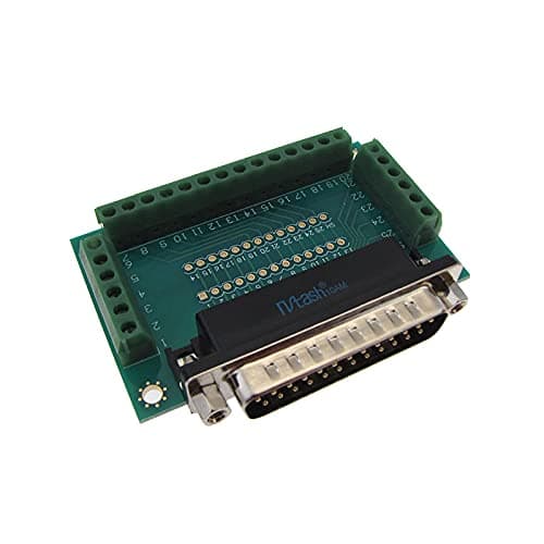 DB25 Male Signals Breakout Board Screw terminals Parallel Right Angle 3.96