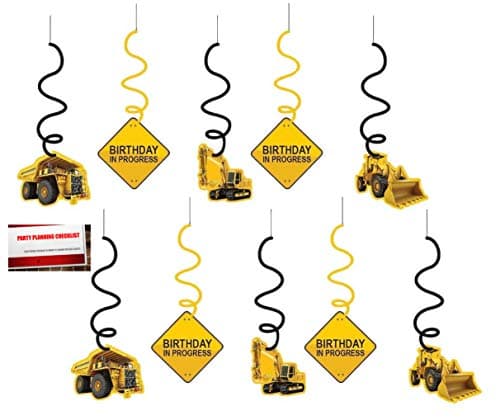 Construction Zone Birthday Whirls Swirls 10 pack
