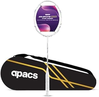 Apacs Graphite 1001 Xtra Power (36LBS, Power Frame with 100% Japanese Graphite) Badminton Racket with Full Cover (White)