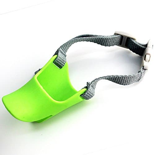 JOHN CABOT Super Cute Pet Muzzle Anti Bite Dog Mussel Duck Mouth Shape Dog Mouth Covers Dog Muzzles (S, Green)