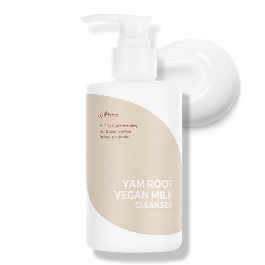 Yam Root Vegan Milk Cleanser 220ml, 7.43 fl.oz Korean Facial Cleanser for Sensitive Skin Rich & Creamy Texture Hydrating & Mild Vegan & Cruelty-Free Skincare