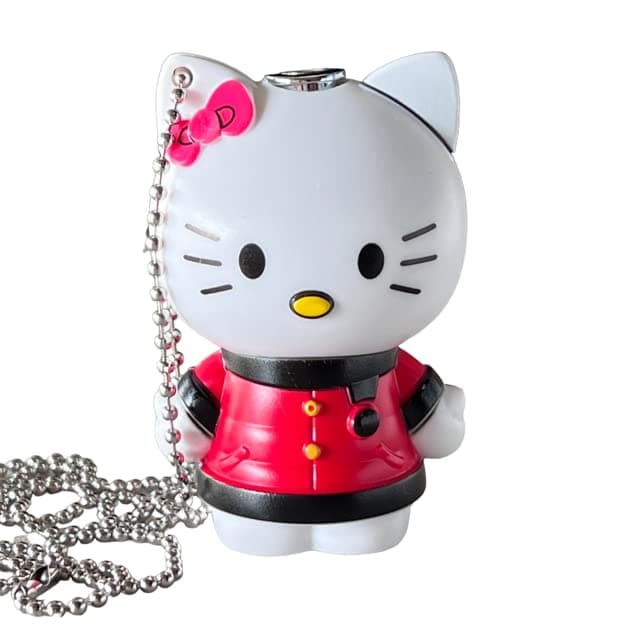 NIVEK Kitty 3D Lighter Pink Flame Cool Lighter Kawaii Cat Kitty KT Anime Y2K Pendant Chain Detachable Necklace (Red)