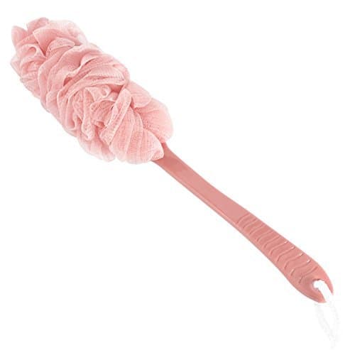 Bath Scrubber Brush, Long Handle Shower Body Sponges Back Brush, Nylon Mesh Body Brush for Shower/Bath, Utility Bathroom Accessories for Men & Women (Pink)