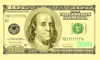 3'x5' ONE HUNDRED DOLLAR BILL FLAG, $100 dollars benjamin franklin bong cash