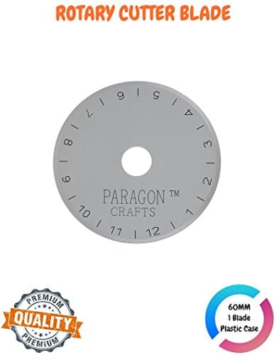 Super-Easy to Install Skip-Free Rotary Cutter Blade for DIY Hobbies, Cutting, Scrapbooking & More – Sharp Japanese Blade Will Cut Multiple Layers, Universal Design – 60mm Large – 1-Pack