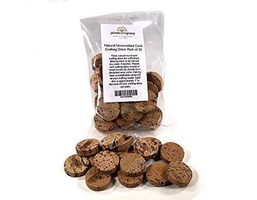 Natural Unvarnished Cork Crafting Discs Tiles (25 Pack)