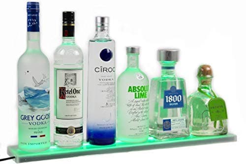 Set of LED Illuminated Wall Mount Shelves - Includes Connection Wire for Linking The Two Shelves