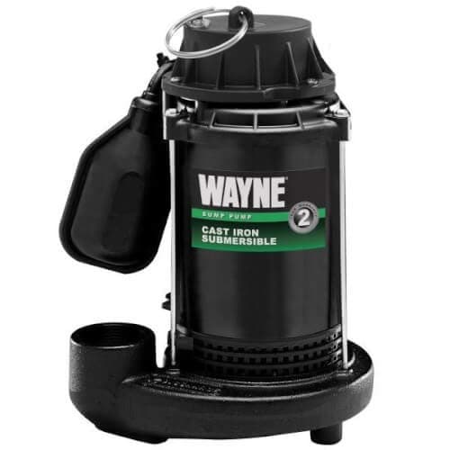 Wayne CDT50 1/2 HP Submersible Epoxy Coated & Cast Iron Sump Pump w/Piggyback Tether Float Switch