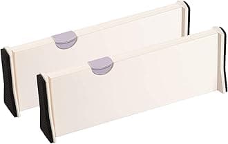 House of Quirk Drawer Dividers Organizer Drawer Dividers Organizer Adjustable Separators High Expandable for Bedroom, Bathroom, Closet,Clothing, Office, Kitchen Storage (2 Pack, 11"-17" Long)