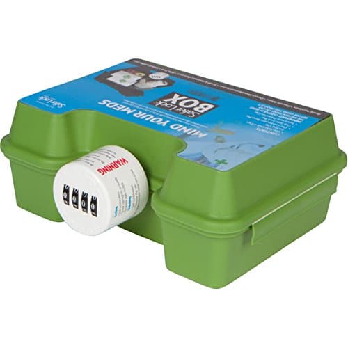 Personal Storage Lock Box with Combination Lock to Secure Your Medication - Green