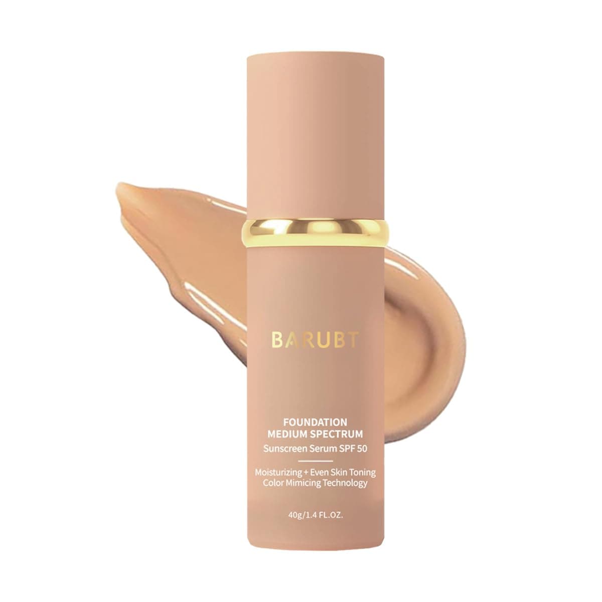 Bio Foundation 4 in 1 - Medium Spectrum with SPF 50+ & Longwearing & Waterproof, Hydrating Color Changing Foundation Light Spectrum for Gym, Sport
