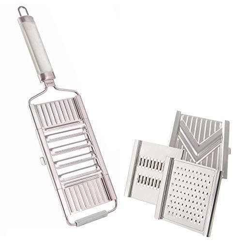 Muxel s Gigant 4-Way Vegetable Slicer with 3 Additional Inserts V Slicer, Julienne Slicer and Parmesan Cheese Grater