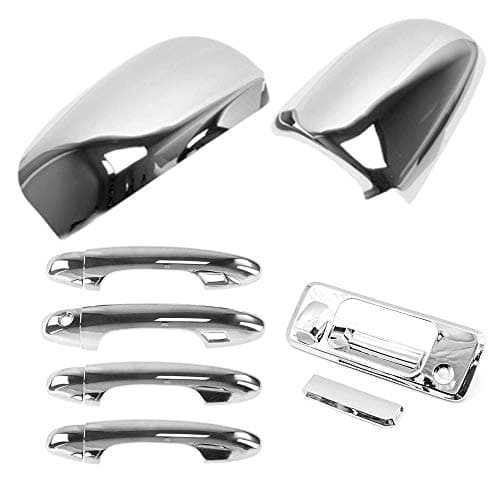 S SIZVER Exclusive Combo Chrome Mirror+Tailgate+4dr Handle Covers with Smart Key Cutout Compatible with 2016-2018 Toyota Tacoma