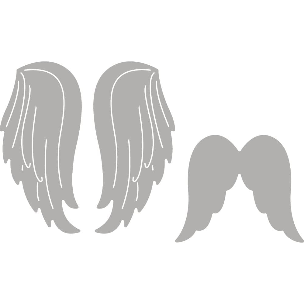 MegaCrea Embossing Stencil Angel Wings 3 and 4.7 cm 2 Pieces – Rayher