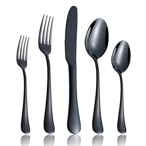 Teaspoons Set of 6, Black Dessert Spoons Flatware Replacement 18/10 Stainless Steel Small Silverware Tea Spoon, 6.7-inch Appetizer, Cereal Spoons, 6-Piece Ice Cream Spoon, Dishwasher Safe