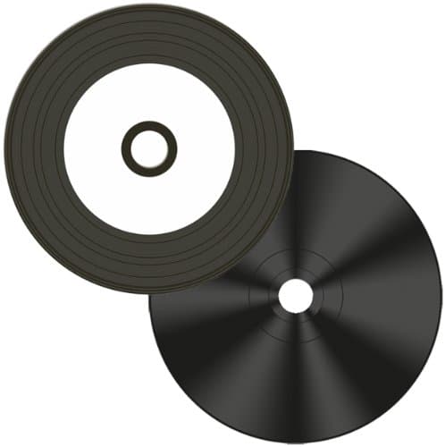 Digital-Vinyl =White Inkjet Hub= Diamond Black Record Surface 52X CD-R's 100-Pak