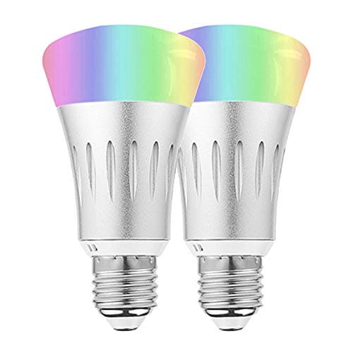 WiFi Smart Light Bulb, INDARUN 2 Pack 7W E27 RGB & CW Dimmable Multicolor Color Changing Smartphone Free APP Control LED Bulbs Compatible with Amazon Alexa Google Home IFTTT