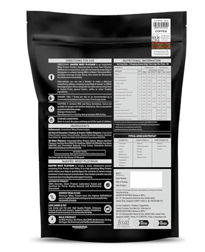 NAKPRO Platinum Whey Protein Isolate 2kg Coffee | 28g Protein, 6.4g BCAA | Trustified Certified 100% Authentic Supplement Powder & No Adulteration | Low Carbs, Fast Absorbing Whey Protein Powder